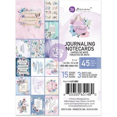 Prima Marketing Watercolor Floral Designpapier - Journaling Cards